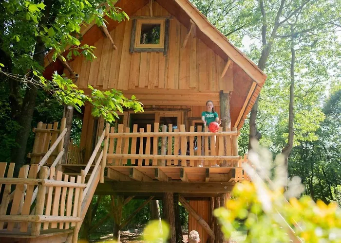 Wooden Lodge I Boomhut Op Recreatiepark Mastendol Rijen képek